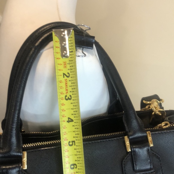 TORY BURCH Robinson Black Saffiano Leather Satchel Crossbody Shoulder Bag - Picture 7 of 16